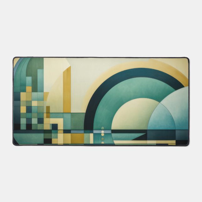 Semi-circles and squares background Desk Mat (Front)