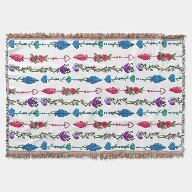 Semi Colon Arrows Throw Blanket (Front)