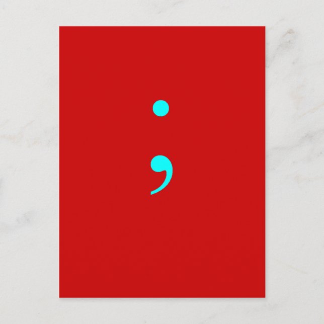 Semi Colon - Red Postcard (Front)