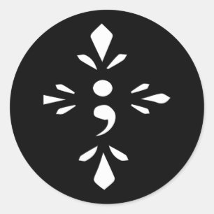 Semi-colon (suicide Prevention) Mental Awareness S Classic Round Sticker