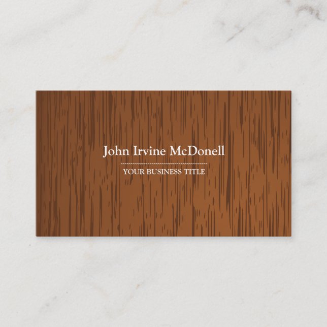 Semi-Dark Wood Texture Business Card (Front)