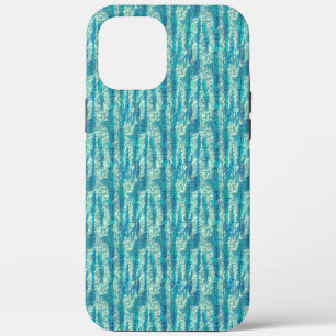 Semi-pixelated cotton in mix of cyan and turquoise iPhone 12 pro max case