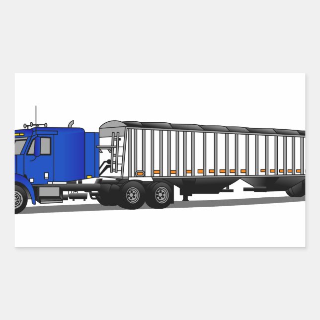 Semi Tractor Trailer Rectangular Sticker (Front)