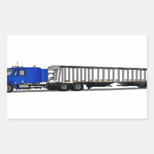 Semi Tractor Trailer Rectangular Sticker