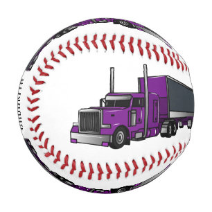Semi-trailer truck cartoon illustration baseball