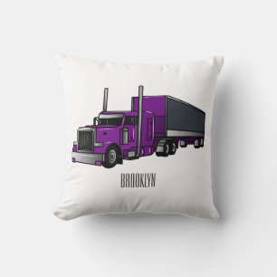 Semi-trailer truck cartoon illustration cushion