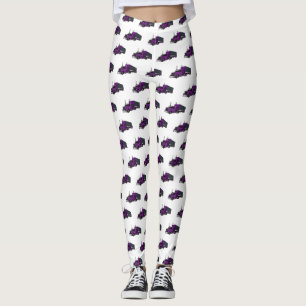 Semi-trailer truck cartoon illustration leggings