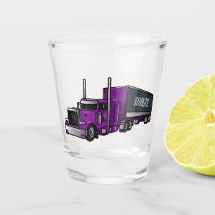 Semi-trailer truck cartoon illustration shot glass
