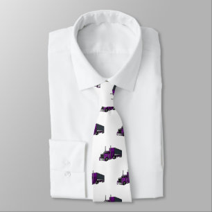 Semi-trailer truck cartoon illustration tie