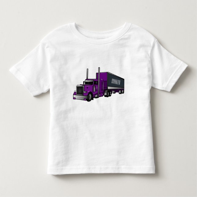 Semi-trailer truck cartoon illustration toddler T-Shirt (Front)