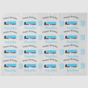 Semi-Trailer Truck Transportation Trucks Birthday Tissue Paper