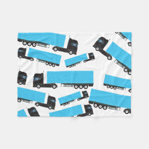Semi-Trailer Truck Transportation Trucks Fleece Blanket