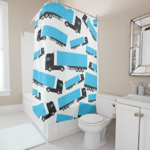 Semi-Trailer Truck Transportation Trucks Shower Curtain