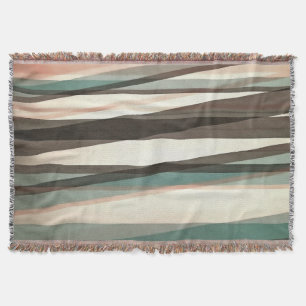 Semi Transparent Layers In Peach Brown And Green Throw Blanket