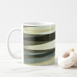 Semi Transparent Layers In Sand Brown And Blue Coffee Mug