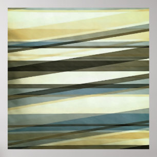 Semi Transparent Layers In Sand Brown And Blue Poster