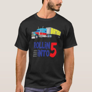 Semi Truck 5th Birthday Big Rig Trucker Articulate T-Shirt