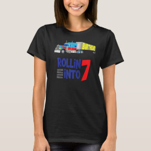 Semi Truck 7th Birthday Big Rig Trucker Articulate T-Shirt