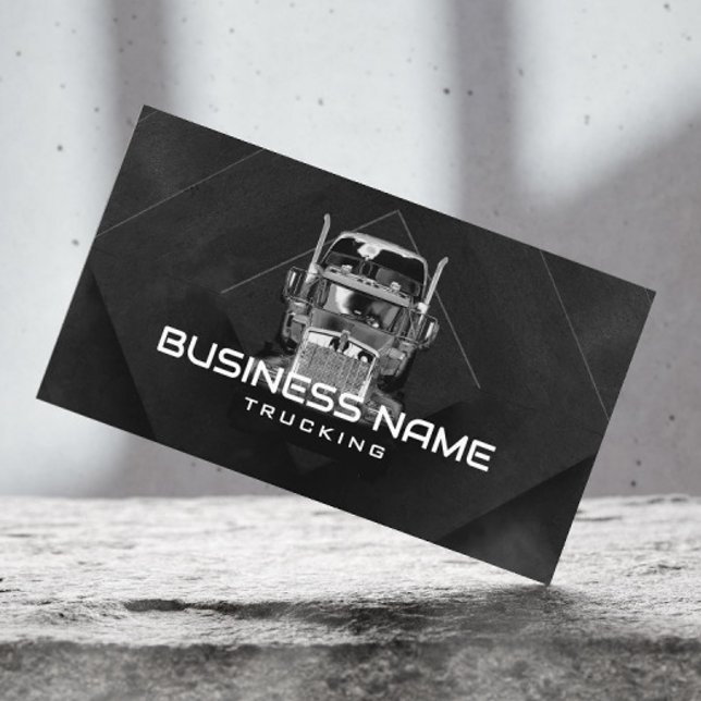 Semi Truck Abstract Black Professional Trucking Business Card (Creator Uploaded)