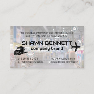 Semi Truck Aircraft Logistics Shipping Network Business Card