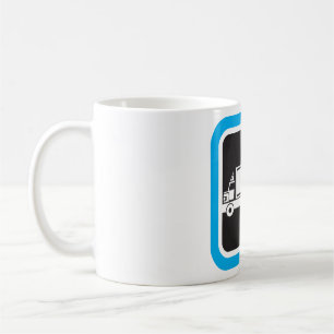 Semi-Truck and Trailer Blue Icon Coffee Mug
