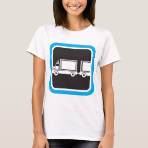 Semi-Truck and Trailer Blue Icon T-Shirt