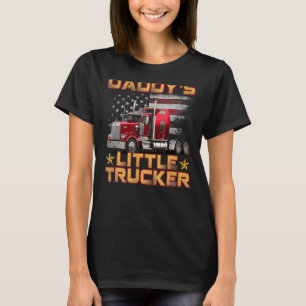 Semi Truck Boys Daddy's Little Trucker Fathers Da T-Shirt