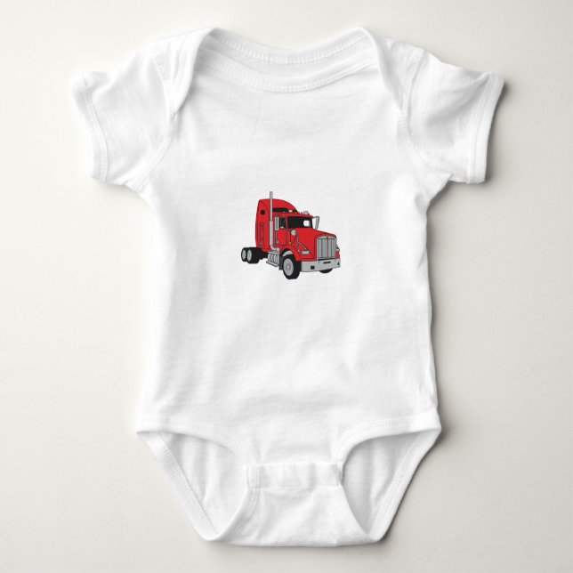 Semi Truck Cab Baby Bodysuit (Front)