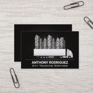 Semi Truck   City Skyline Business Card