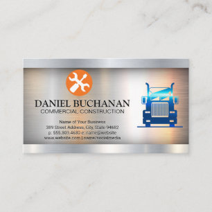 Semi Truck Construction Hand Tools Business Card