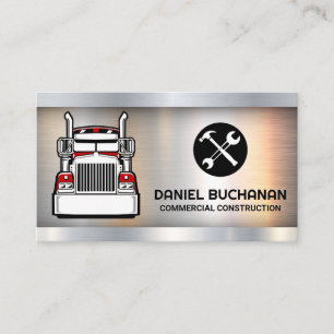Semi Truck Construction Tools Business Card