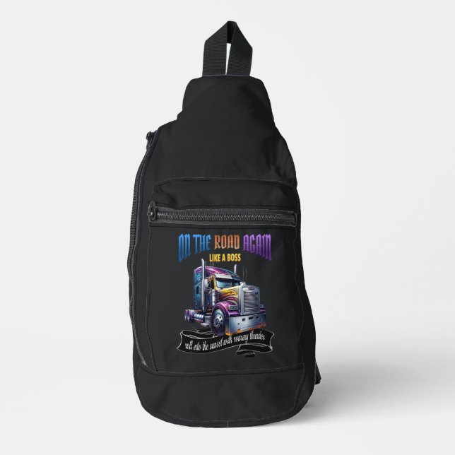 Semi Truck Driver Sling Bag (Front)