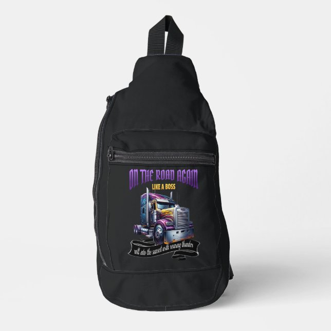 Semi Truck Driver Sling Bag (Front)