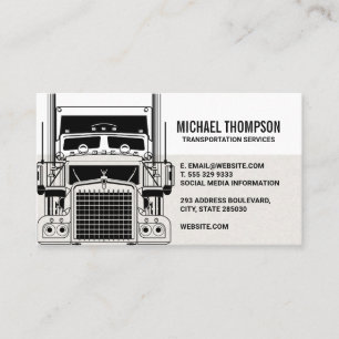Semi Truck Front View   Transportation Business Card