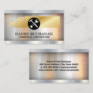 Semi Truck Logo   Construction Tools Business Card