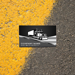 Semi Truck Logo Metallic Business Card