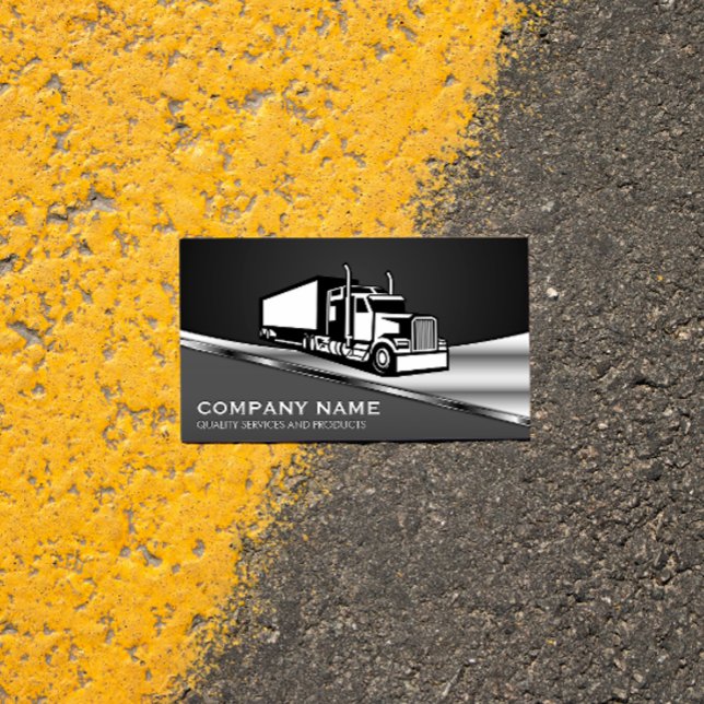 Semi Truck Logo | Metallic Business Card (Creator Uploaded)