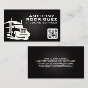 Semi Truck Logo   Trucking   Qr code Business Card