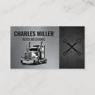 Semi Truck   Mechanic Auto Services Business Card