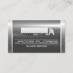 Semi Truck Metallic Aluminium Industrial Business Card