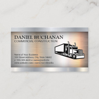 Semi Truck | Metallic | Logistics Business Card