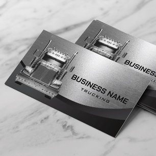 Semi Truck Modern Metallic Professional Trucking Business Card