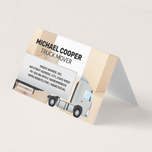 Semi Truck Movers Moving Boxes Business Card
