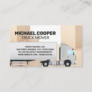 Semi Truck Movers Moving Boxes Business Card