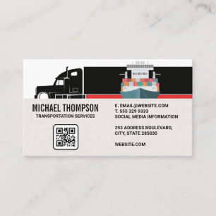 Semi Truck Shipping Freighter Vessel Business Card