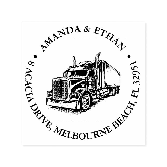 Semi Truck Theme Self-inking Stamp (Design)