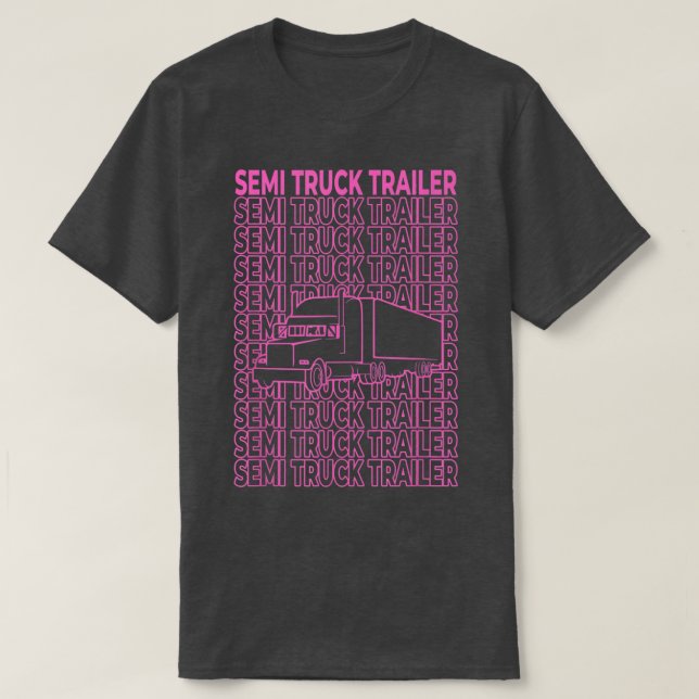 Semi Truck Trailer Pastel Aesthetic  T-Shirt (Design Front)