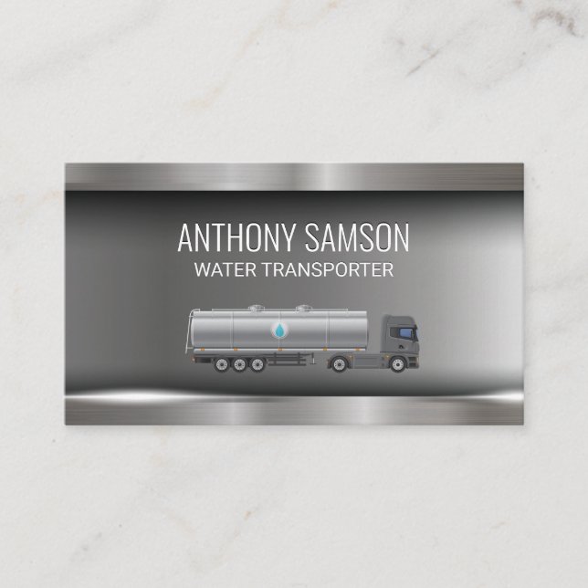 Semi Truck Trailer | Water Transporter Business Card (Front)