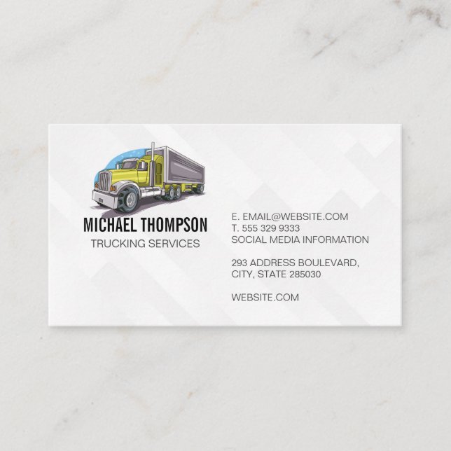 Semi Truck Transport Driver Business Card (Front)
