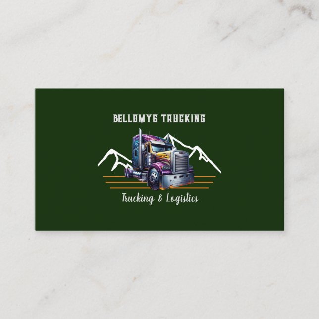 Semi Truck Trucking And Logistic Business Card (Front)
